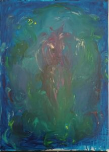 návrat slunce, akryl na plátně, Ekvádor